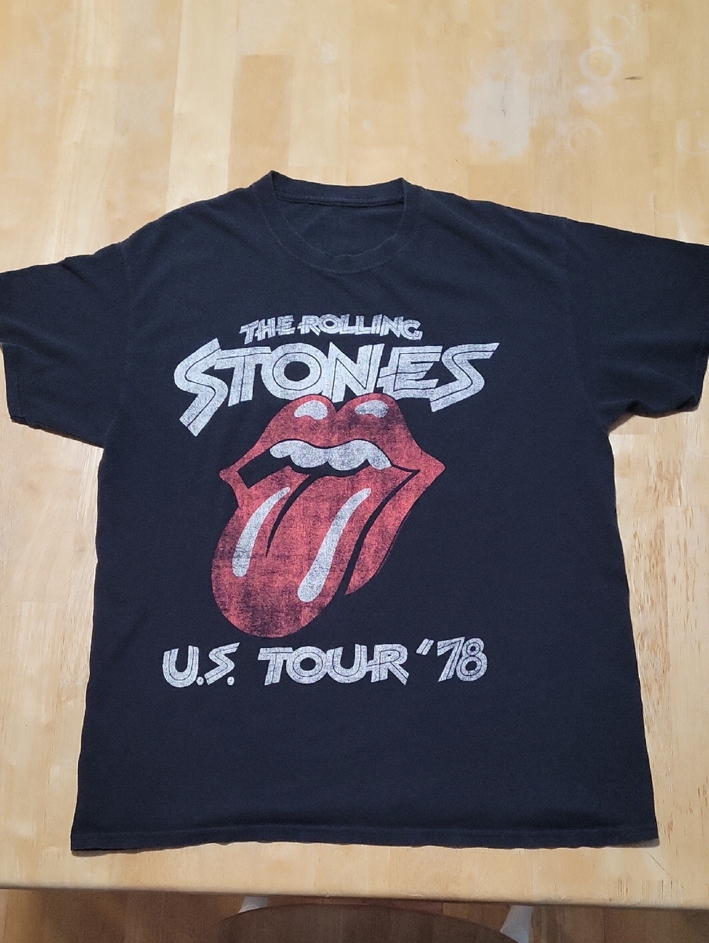 The Rolling Stones US Tour '78 ReproducedTee Unisex Large Black